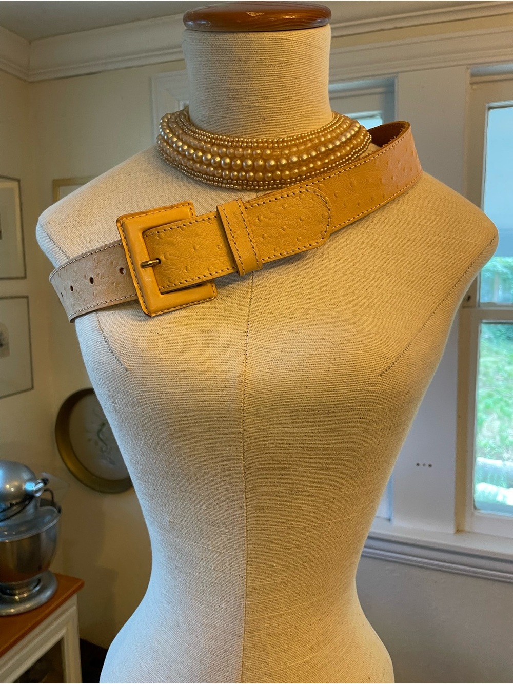 Axcess Pebbled Leather Wide Belt in Tan